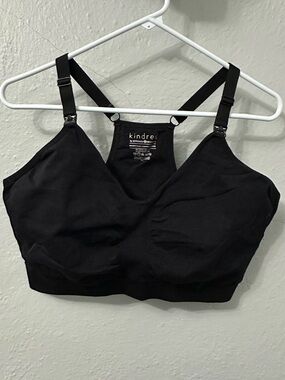 Kindred Bravely Black Nursing and Pumping Pull-Over Sports Bra